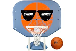Poolmaster Swish, Swish Pro Rebounder Poolside Basketball Hoop Set for Swimming Pool Games, Orange