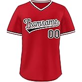 KXK Custom Baseball Jersey Stitched Personalized Name Number Hip Hop Athletic V-Neck Shirts for Men Women Youth
