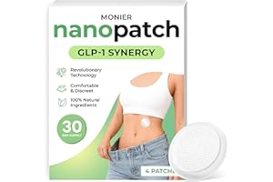 MONIER Nano GLP-1 Patches for Women & Men | GLP1 Patch with Berberine, L-Glutamine, Garcinia Cambogia, Resveratrol | 30 Days Supply