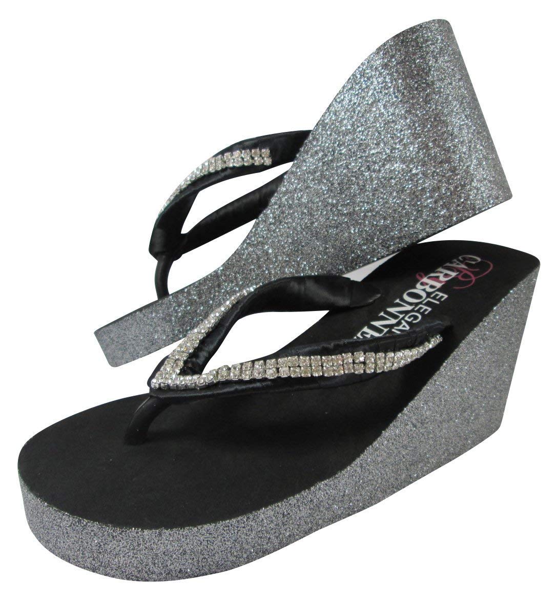 white diamond flip flops