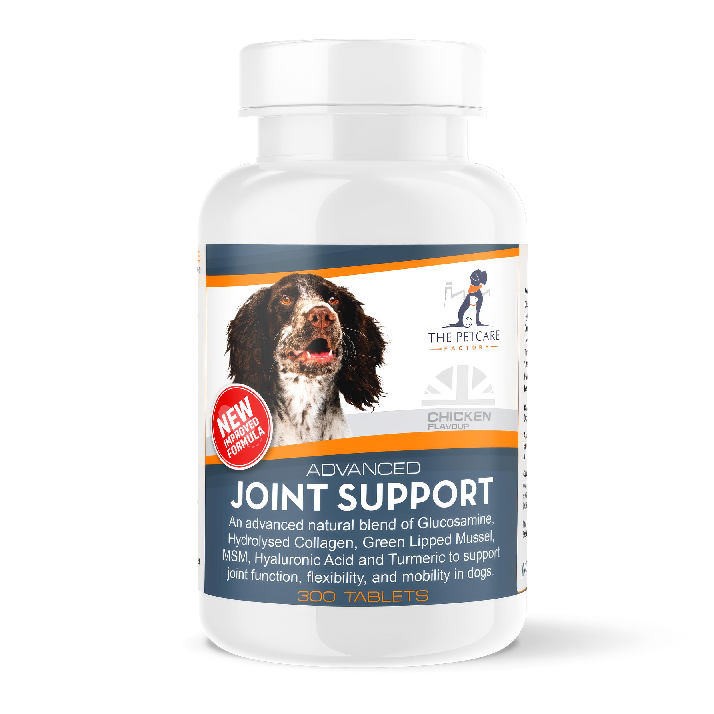 The Petcare Factory Advanced Joint Support Supplement For Dogs, With Powerful Active Ingredients To Help Naturally Support and Maintain Joint Health, Human Grade Quality, 300 Tablets, UK Manufactured