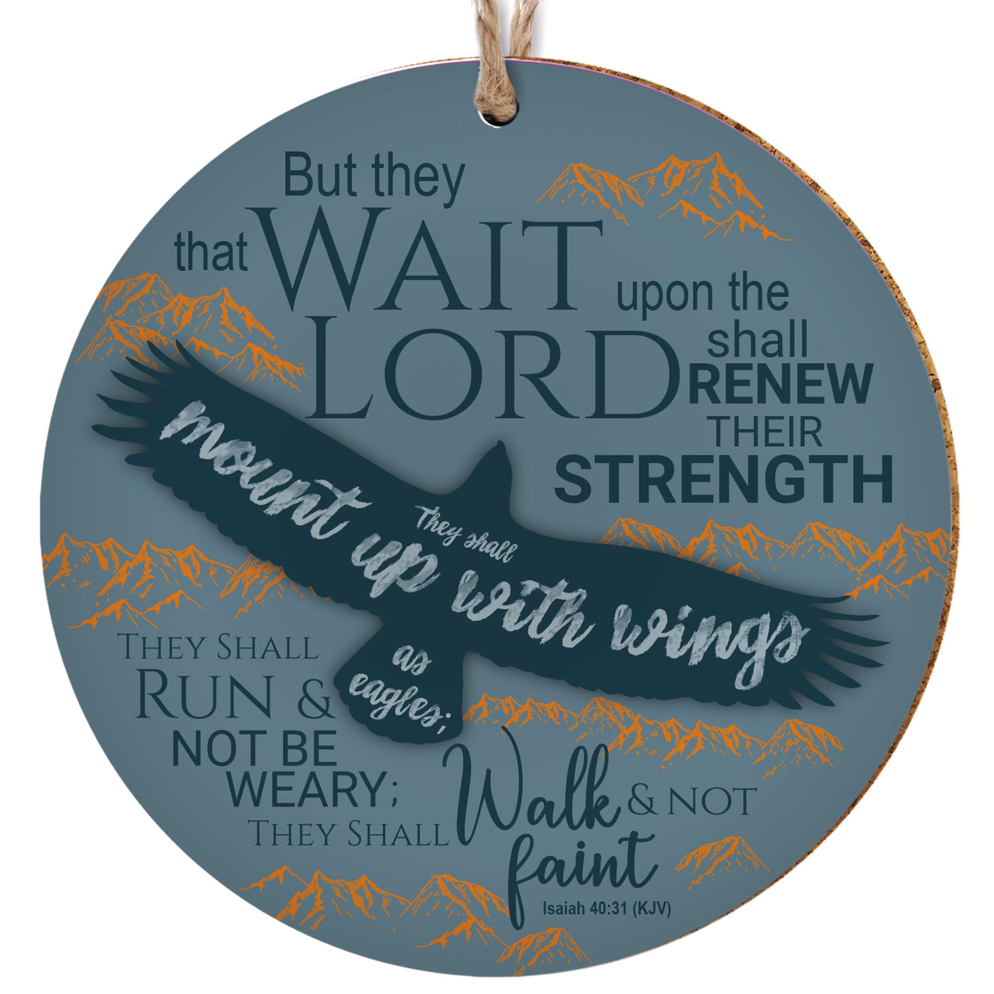 Christian Decorations - can be used as a ceramic hanging decoration or as a coaster. Beautiful Christian gifts for women or men, by Just Cards Direct (Eagles) — image 1