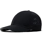 melin MFLX Hydro, Black, Men's Performance Fitted Hat, Water-Resistant Baseball Caps for Men & Women, Golf, Running, or Workout Hat, Small