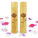Set of 2 Small Bamboo Scattering Urns Tube for Human Ashes, ECO & Biodegradable Friendly Bamboo Spreading Cremation Tube Urn for Male Female Child Pet Ashes