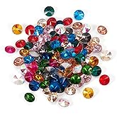 KISSITTY 120Pcs Faceted Crystals Rhinestone 12 Colors Pointed Back Rivoli Rhinestone Diamante Gems Faceted Cone Glass for DIY Necklace Earring Jewelry Making Clothes Shoes Decorations