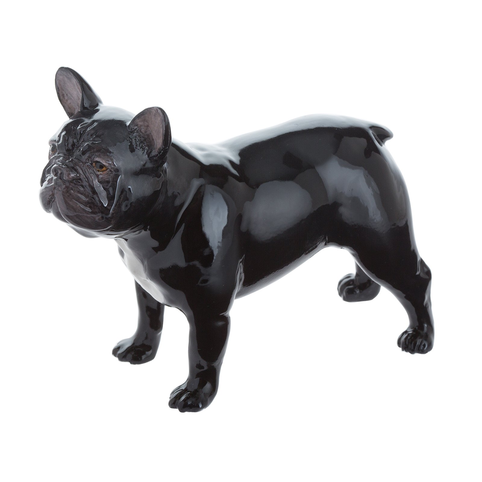 John Beswick JBD89 French Bulldog Figurine, Earthenware, Black/Multi-Colour, 11.5 x 4 x 9 cm