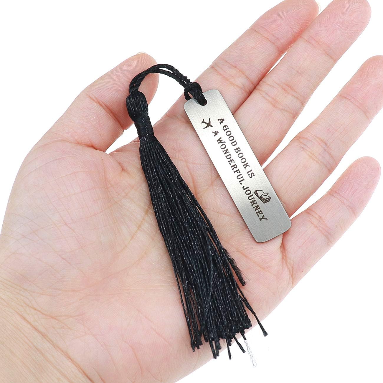 Gleamart Teacher's Day Inspirational Engraving Bookmark Book Holder with Tassel Stationery Gift for Men Women 03 - Image 3