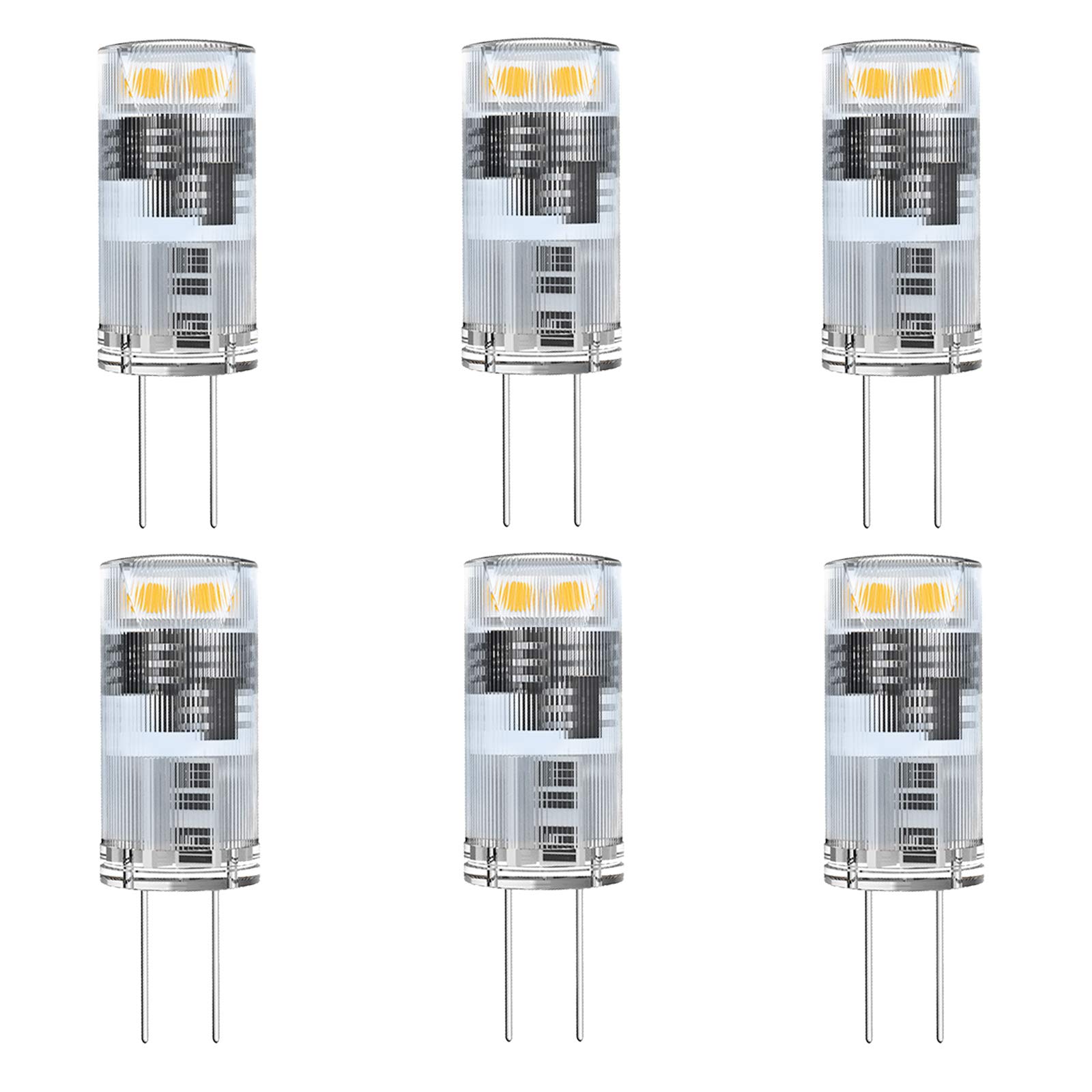 Noobibaba G4 1W LED 5W/10W Halogen Bulb Replacement 4 SMD 2835 12V AC/DC G4 Bi-Pin Base Used for Chandelier Pendant Sconces Corridor Light 2700K Warm White Pack of 6
