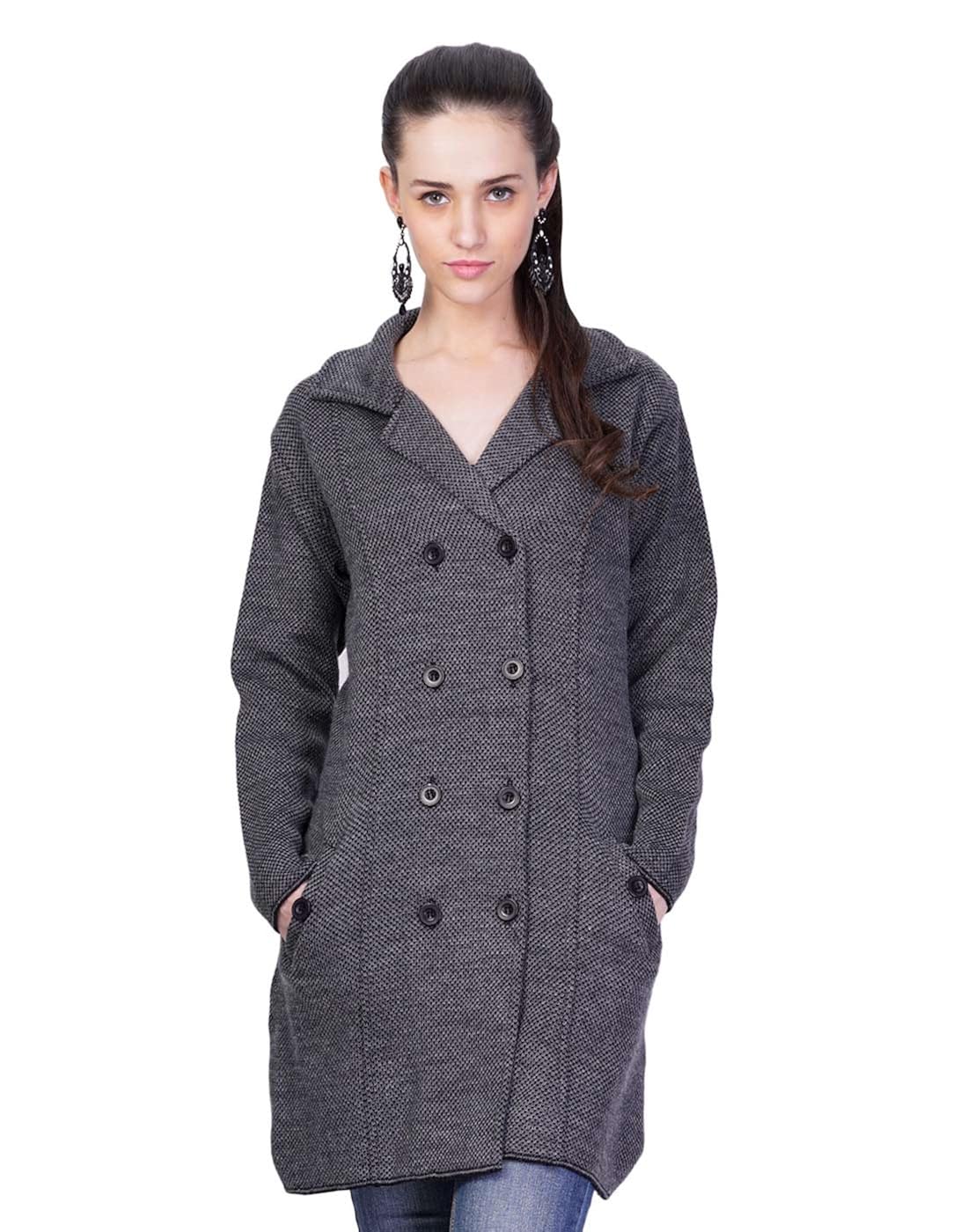 montrex grey designer long coat for women