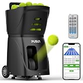 PUSUN Smart Tennis Ball Machine PT-Smart - APP Controlled Auto Feed, 12 Training Modes, 100 Ball Capacity, 4-6Hr Battery Life, Suitable for All Level Players