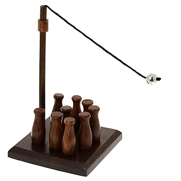 ShalinIndia Bar Skittles Game Wooden Toys Artisan Handcrafted Gifts from India