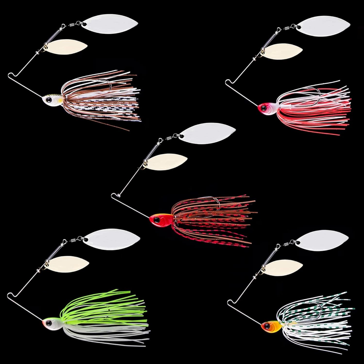 Ali York Fishing Lures for Bass, 5 Pcs Spinner Baits for Bass Fishing, Trout Lures Freshwater Kits, Rooster Tail Fishing Lures, Fishing Bait for Freshwater & Saltwater, Bass Lures : Sports & Outdoors