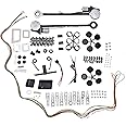 Weonefit Universal Electric Power Window Regulator Conversion Kit Replacement for 2 Door Pickup SUV Truck Van Car - with Motor Switch Wiring and Hardware