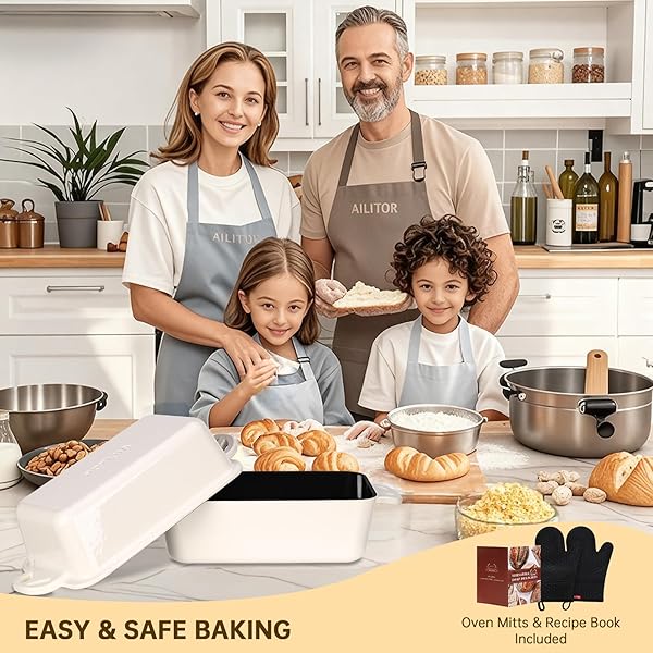 AILITOR 9X5 ENAMELED CAST IRON LOAF PAN WITH LID – 2 IN 1 BREAD PAN FOR BAKING HOMEMADE SOURDOUGH
