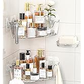 JNDETOP Corner Shower Caddy, 3-Pack Adhesive Shower Organizer with Soap Holder and Hooks, Rustproof Corner Shower Shelves, No Drilling Bathroom Organizer for Bathroom