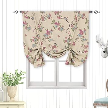 Amazon Com Bgment Tie Up Curtain Rod Pocket Balloon Shades For