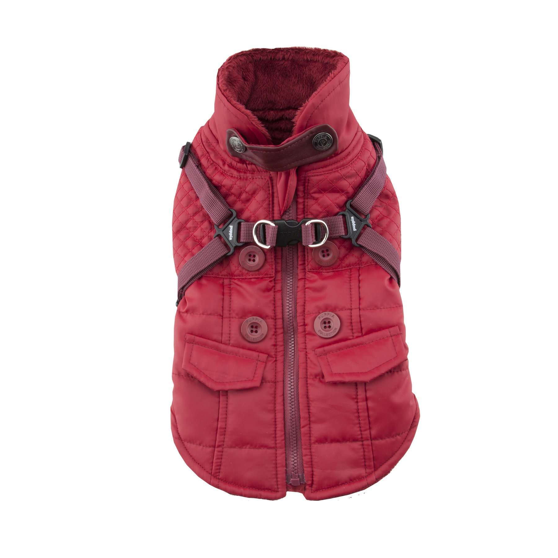 Puppia PAQD-VT1463 Wilkes Winter Coat, L, Red