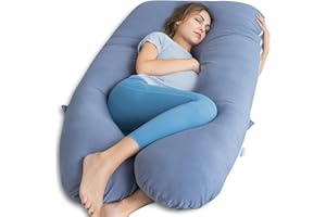 QUEEN ROSE Oreiller de grossesse extra long, oreiller rafraîchissant en forme de U pour dormir, oreiller de maternité pour fe