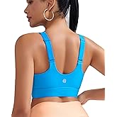 RUNNING GIRL Adjustable Straps High Impact Sports Bra for Women,High Support Workout Sports Bras with Sewn in Pads