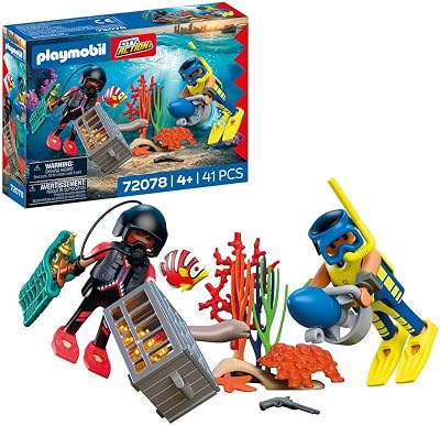 Playmobil City Action Police Diver with Treasure 72078 2 Figures Underwater