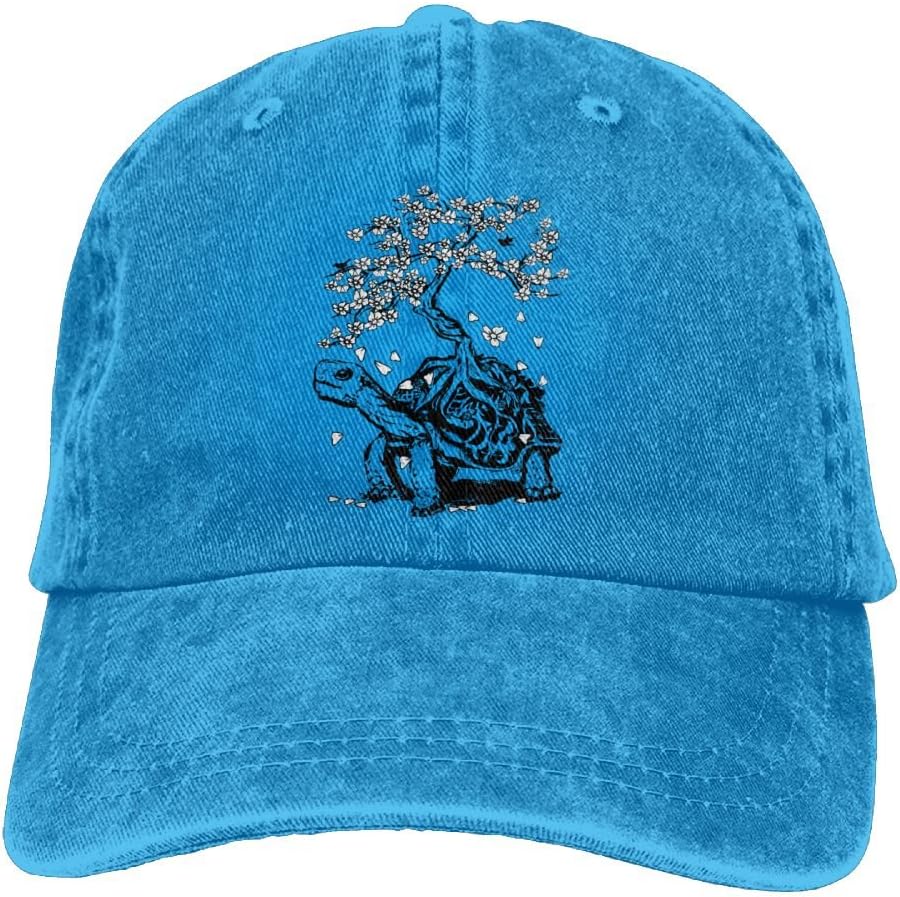 Arsmt Turtle Bonsai Tree Denim Hat Adjustable Women's Stretch Baseball Caps