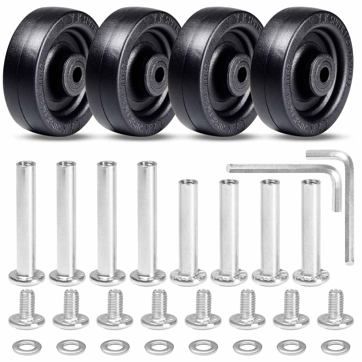 Photo 1 of MroMax 4Pcs Luggage Wheels Replacement, 2 Inch (50 x 16mm) Rubber Suitcase Replacement Wheels Wear-Resistant Repair Wheels for Luggage