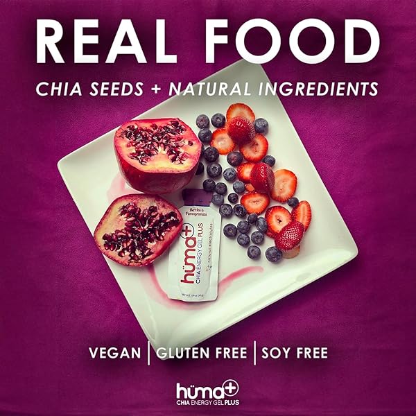 HUMA PLUS (DOUBLE ELECTROLYTES) CHIA ENERGY GEL, VARIETY PACK – STOMACH FRIENDLY, REAL FOOD ENERGY GELS (6 ORIGINAL AND 6 PLUS GELS)