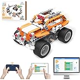 makerzoid STEM Coding Robot Kits for Kids Ages 6+, 26-in-1 Educational Programmable Scratch Coding Robotics Kit, APP RC Robot Car Birthday Children's Day Gift for Boy Girls(400+ Pcs)