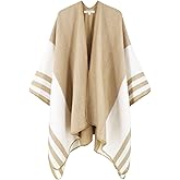 Moss Rose Women's Travel Plaid Shawl Wrap Open Front Poncho Cape for Fall Winter