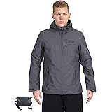Outdoor Ventures Men's Packable Rain Jacket Waterproof Windbreaker Lightweight Raincoat with Hood