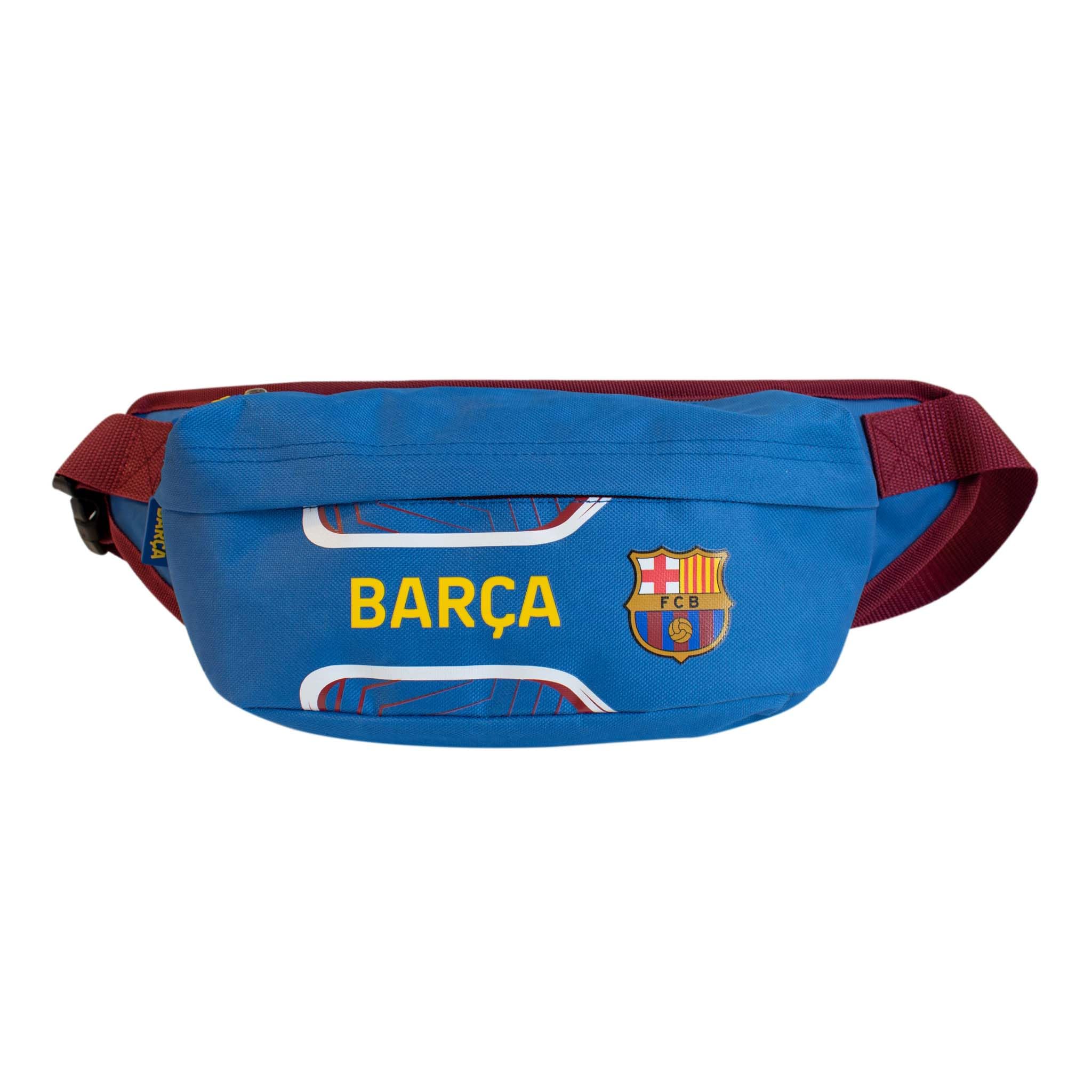 Hy-Pro Officially Licensed FC Barcelona Cross Body Bum Bag | Barca, Adjustable, 2 Pockets, for Outdoors, Sport, Hiking, Travel for Men Women Boys Girls Teenager