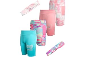 dELiA*s Girls' Bike Shorts - 4 Pack Athletic Activewear High-Waistband with Side Pockets Biker Shorts for Girls (Sizes: 7-16)