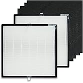 PUREBURG AK46002 Replacement Filter Set Compatible with Oreck Air Response Large WK16002 Air Purifier Type B3,2-Pack H13 HEPA + Activated Carbon Pre-Filters Air Clean Dust