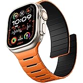Easuny Sport Magnetic Band Compatible with Apple Watch Ultra 3/2/Ultra Band for Men 49mm 46mm 45mm 44mm 42mm, Silicone Waterproof Loop Strap for iWatch Series 11 10 SE 9 8 7 6 5 4 3 2 1