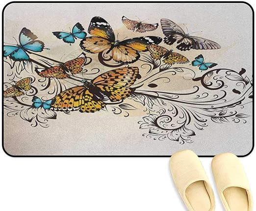 Homecoco Tappeto Da Bagno Con Farfalla E Scritta In Lingua Inglese Love Per San Valentino Cuori E Farfalle Fiori Romantico Multicolore Pattern 04 W19 X L31 Inch Amazon It Giardino E Giardinaggio