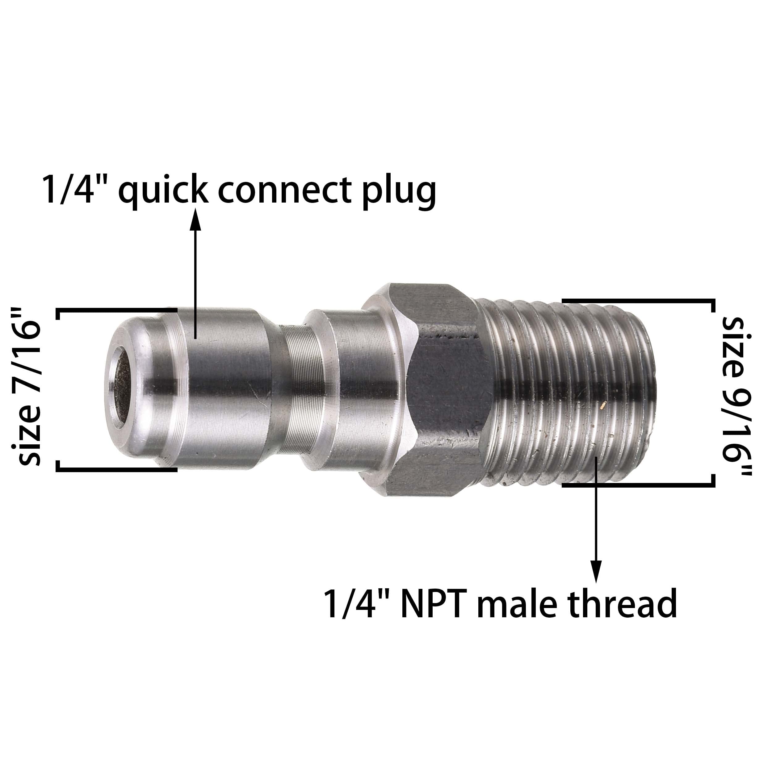 Tool Daily Pressure Washer Coupler, Quick Connect Plug, 1/4 Inch Male NPT Fitting, 5000 PSI, 2-Pack