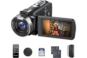 CAMWORLD 4K Video Camera Camcorder 42MP YouTube Vlogging Camera 18X Digital Zoom Webcam 3.0 Inch 270 Degree Rotation Screen Camcorders with 32G SD Card and 2 Batteries Recording While Charging