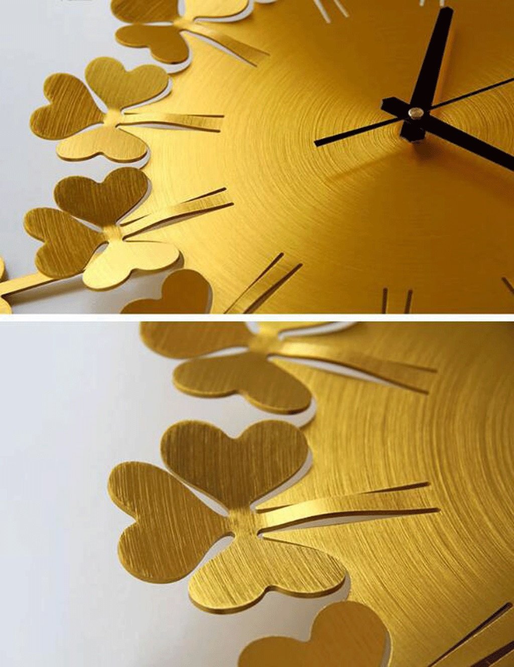 高級感 Txxm クリエイティブウォールクロックリビングルームモダンミュートクローバーメタルクロッククローバークォーツクロックベッドルームクロックテーブルを吊るす 色 C B07f76pl8d C C Studioweb Com