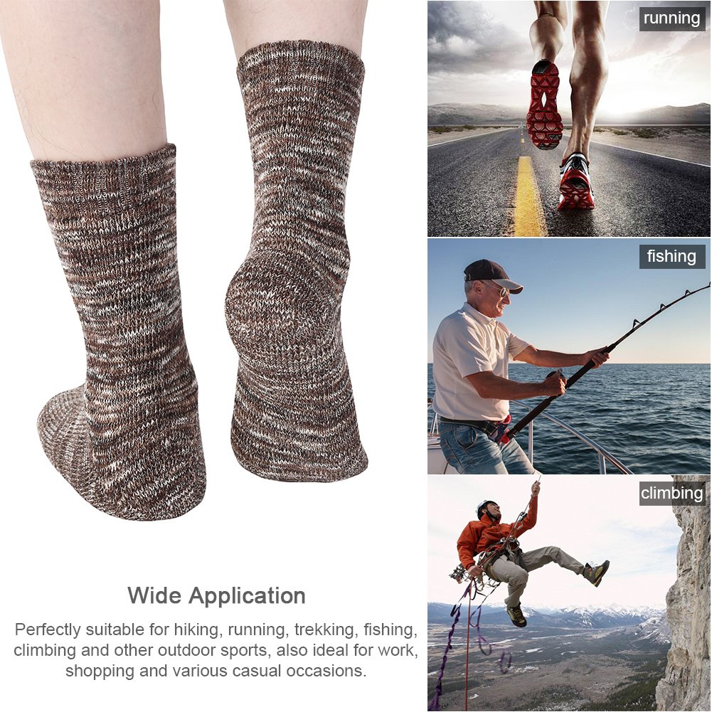 Vbiger 5 Paar Herren Crew Socken Baumwolle Socken Verdickt Thermische Warme Winter Terry Socken