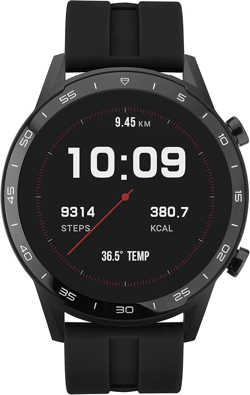 Sekonda Active Smart Watch Mens 45mm Heart Rate Sleep Monitor Music App Black