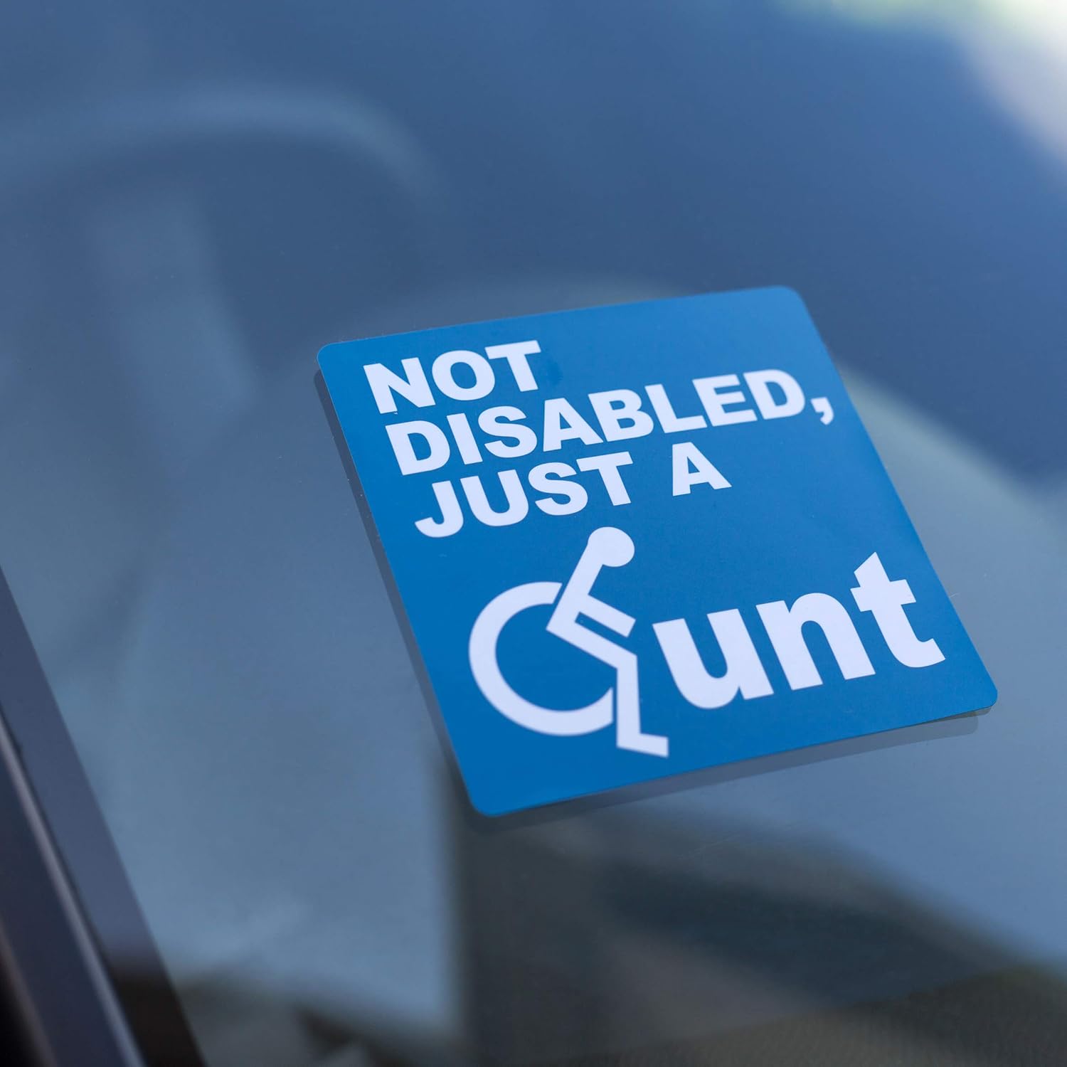 DM Novelties Not Disabled Just A CUNT Bad Parking Space Bay Bumper Sticker (6 Stickers), Blue - Image 5