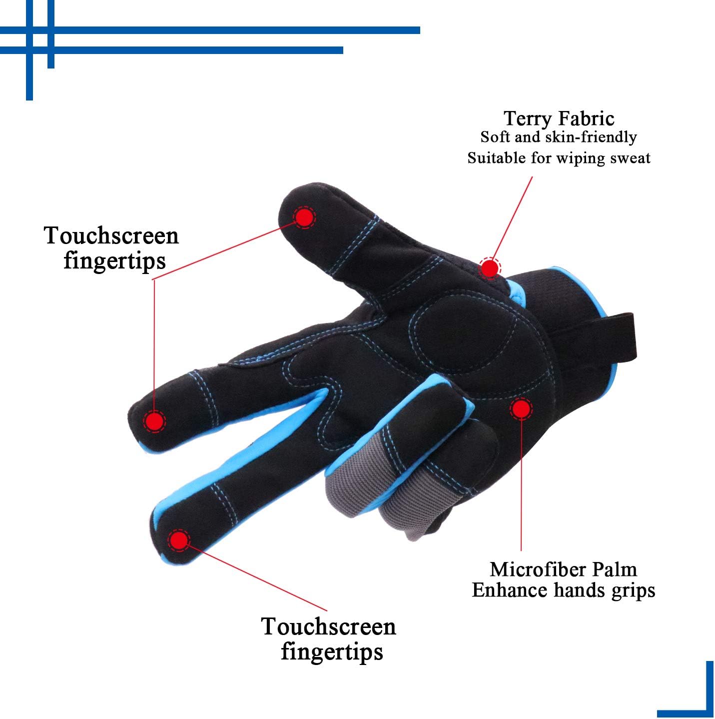 HLDD HANDLANDY UltraLight Safety Work Gloves, Mens & Women Multi-Functional Work Gloves with Extensive Palm Protection - Image 5