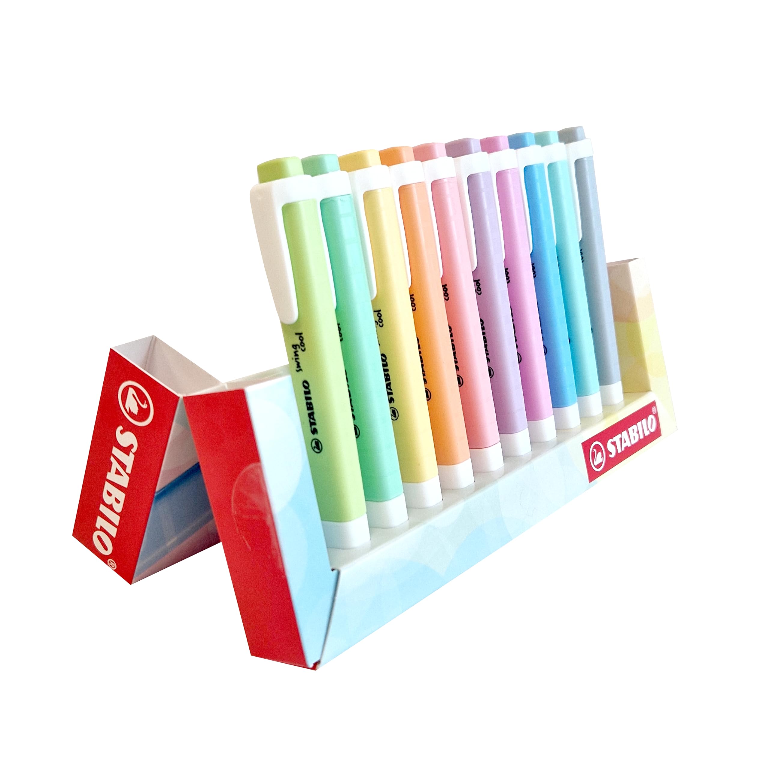 STABILO swing cool Pastel - Highlighter - Deskset of 10 - Assorted Colours