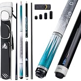 KONLLEN Carbon Fiber Cue Set, Low Deflection, Break Jump Cue, 2x4 Case | Includes playing cue, break jump cue, 2x4 cue case, towel and weight bolts for league practice and tournament play.