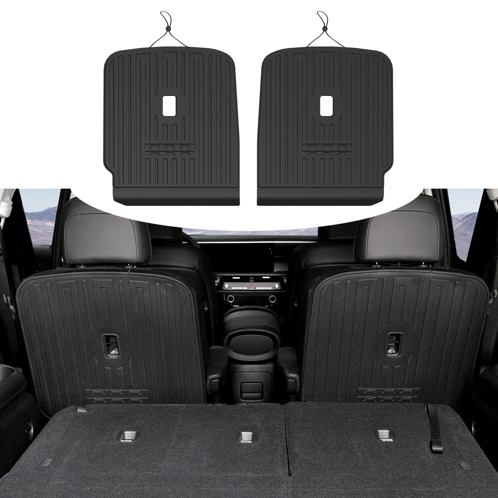 HOUCLEMIC Second Row Backrest Mat for 2026 Hyundai Palisade 7 Seat (Gas/Hybrid), All Weather TPE Seat Back Cover Protection Durable Kick Mats for 2026 Hyundai Palisade Accessories Image