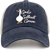 Funny Goose Hat Silly Goose On The Loose Trucker Hat Women Vintage Mesh Cap for Summer