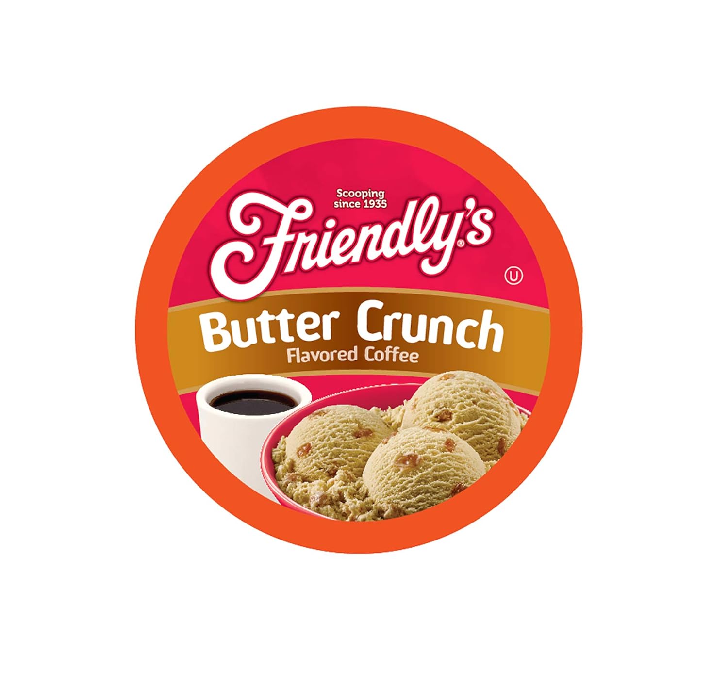 Friendly's Cream and Maple Flavored Coffee Pods for Keurig K Cup Brewers, Butter Crunch, 40 Count