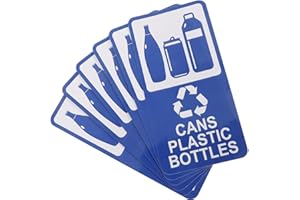 CykTxei 6pcs Self-Adhesive Recycling Labels for Bins Weatherproof Trash Can Signs for Bottles and Cans Only Waterproof Bin St