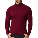 COOFANDY Men's Slim Fit Mock Turtleneck T Shirt Casual Basic Knitted Long Sleeve Pullover Sweater
