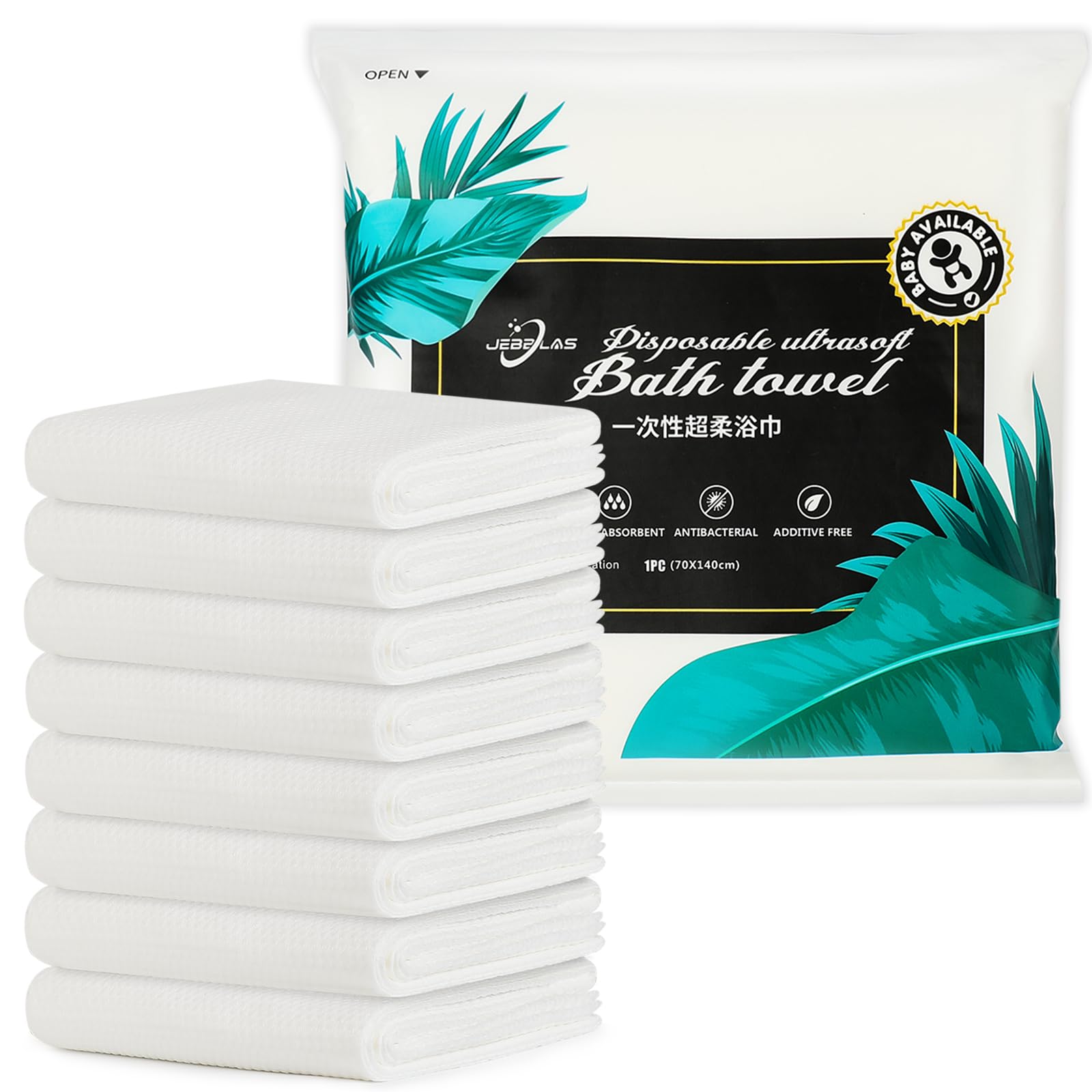 Jebblas Disposable Bath Towels,Travel Towels,Portable Towel for Hotel Bathroom Spa Travel Highly Absorbent,Big Size,70x140cm,8 Pack